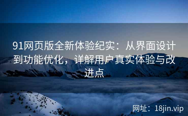 91网页版全新体验纪实：从界面设计到功能优化，详解用户真实体验与改进点