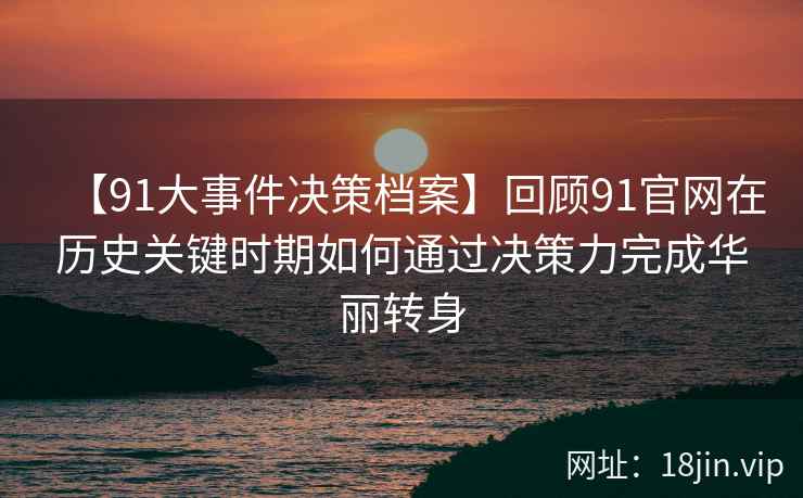 【91大事件决策档案】回顾91官网在历史关键时期如何通过决策力完成华丽转身