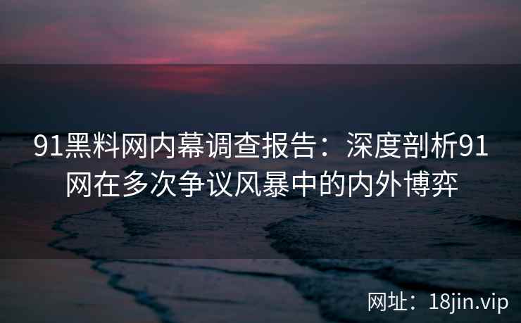 91黑料网内幕调查报告：深度剖析91网在多次争议风暴中的内外博弈