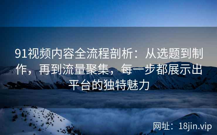 91视频内容全流程剖析：从选题到制作，再到流量聚集，每一步都展示出平台的独特魅力